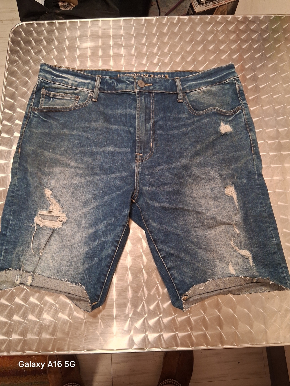 American Eagle Outfitters Distressed Blue Denim Jean Shorts